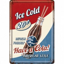 Placa metalica - Have a Cola! - 10x14 cm